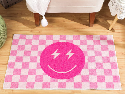 Preppy Smilely Face Rug