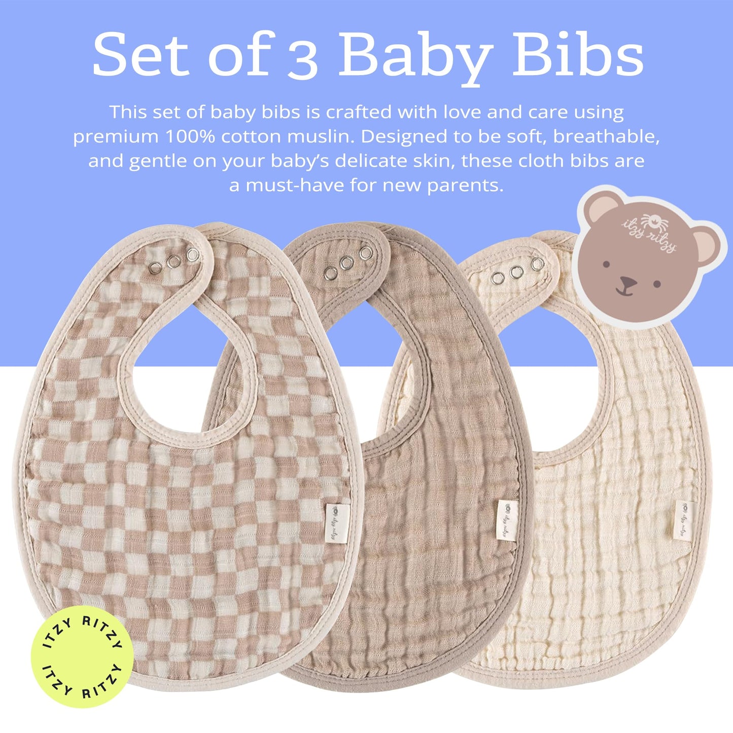Checkerboard Baby Bibs