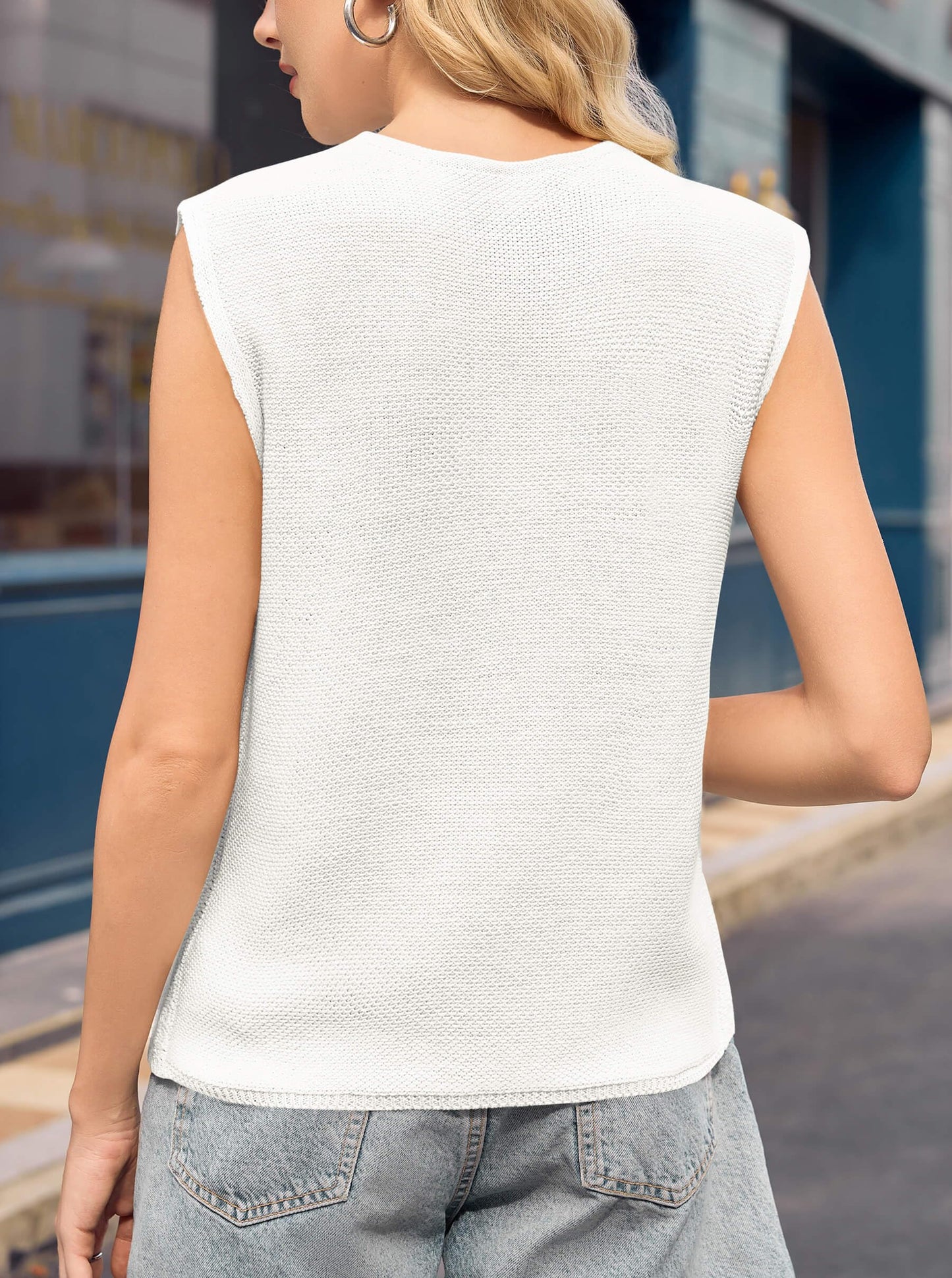 Front Tie Sweater Vest