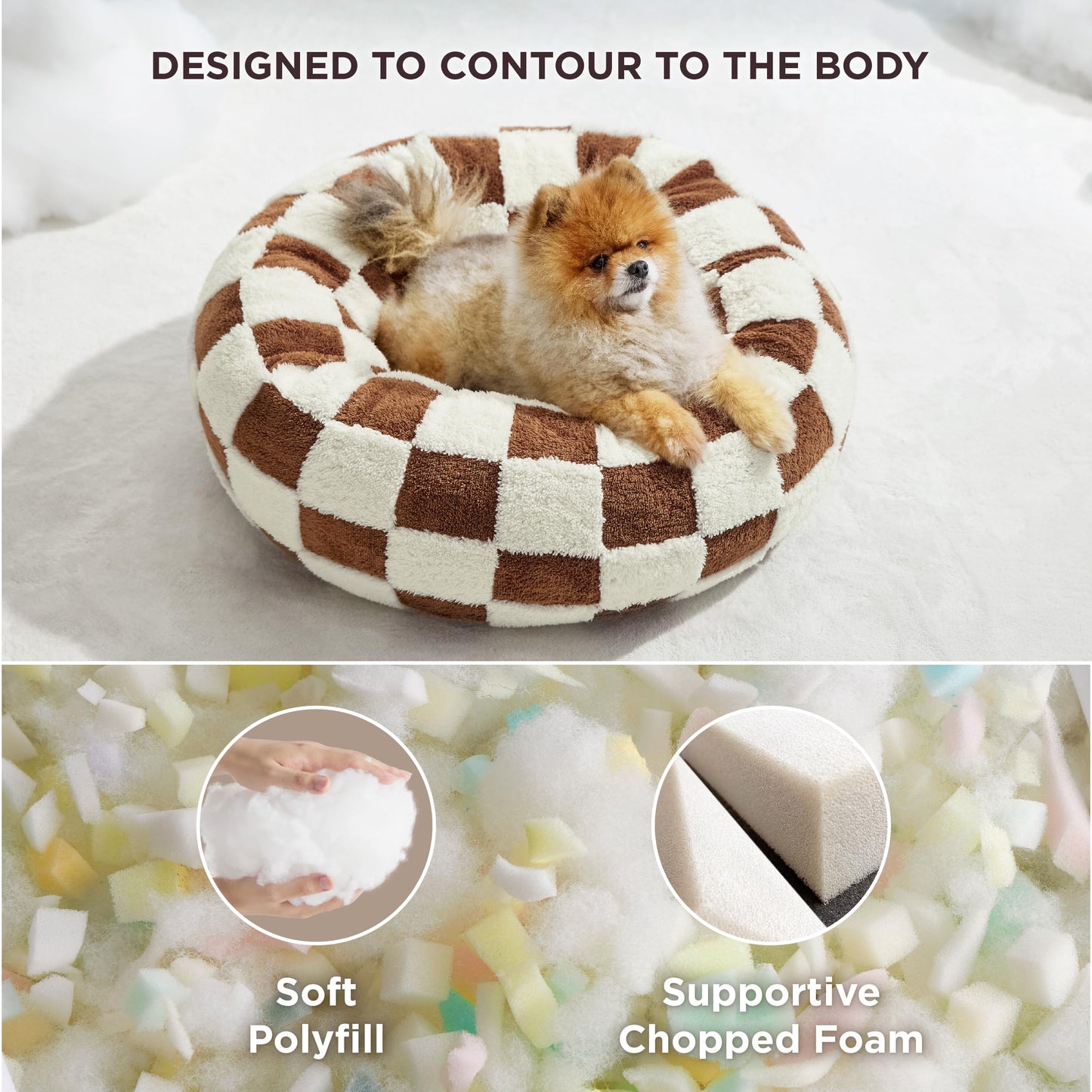Checkered Donut Dog Bed