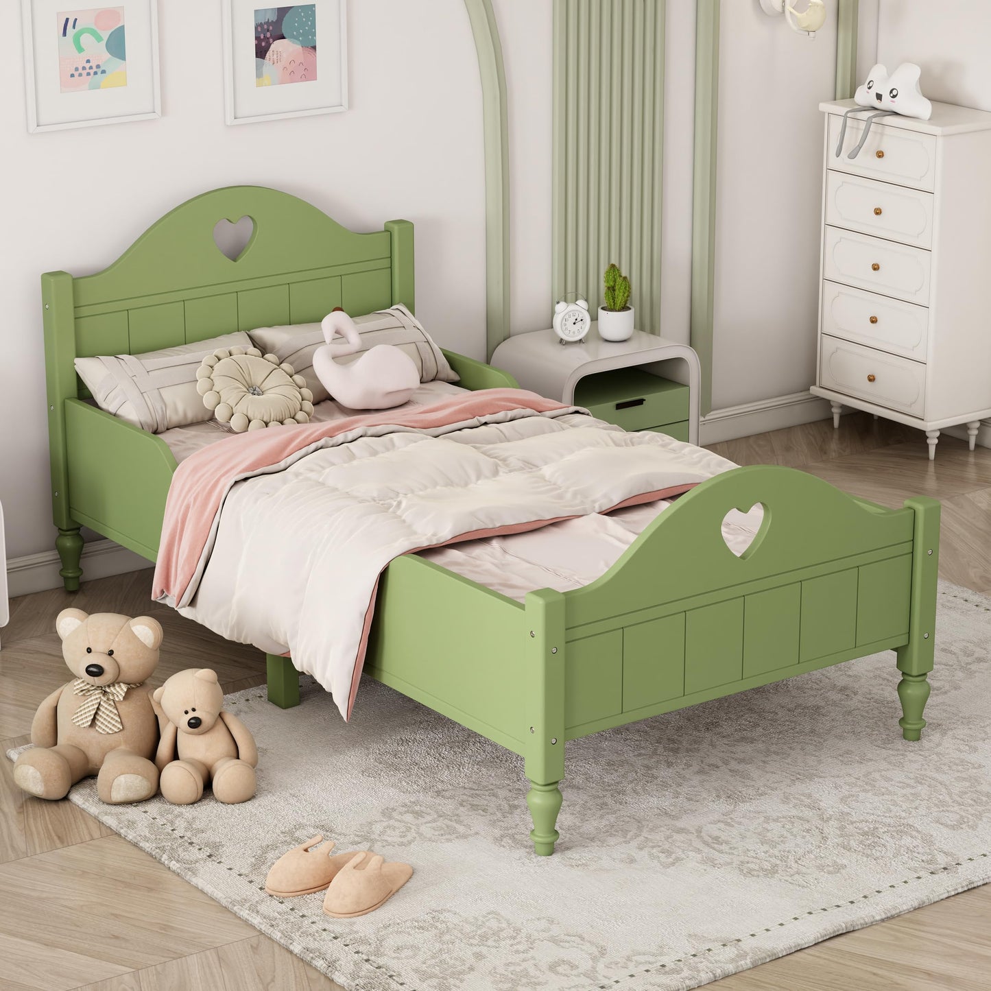 Heart Shaped Headboard and Bed Frame