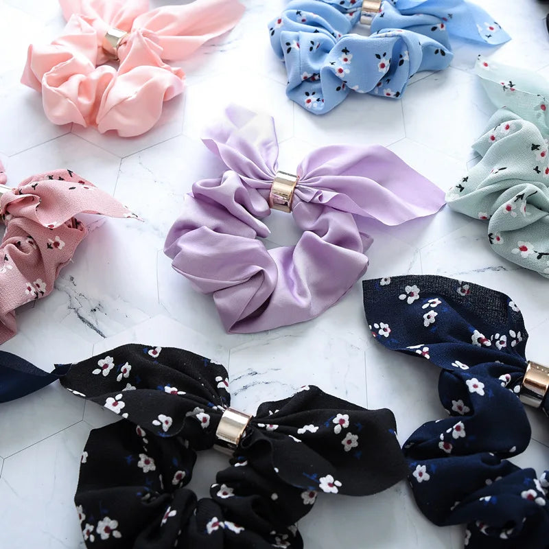 Bow Knot Silk Hair Scrunchies